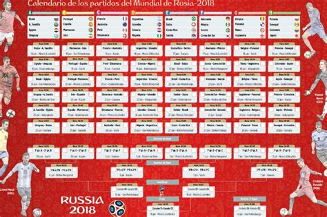 Calendario del Mundial de Fútbol Rusia 2018 | Buscar De Todo