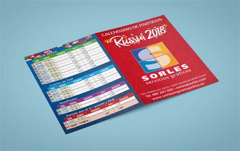 Calendario del Mundial de fútbol Rusia 2018 díptico con la ...