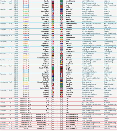 Calendario Del Mundial De Rusia 2018 En Pdf | Deepthroaters