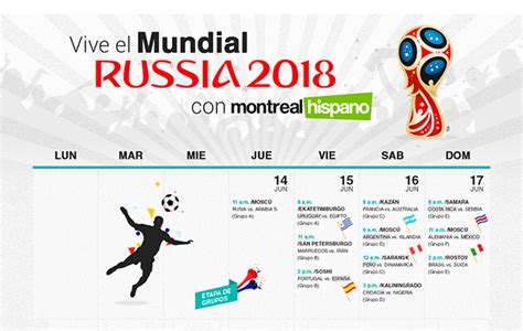 Calendario del Mundial Rusia 2018: fechas y horarios ...