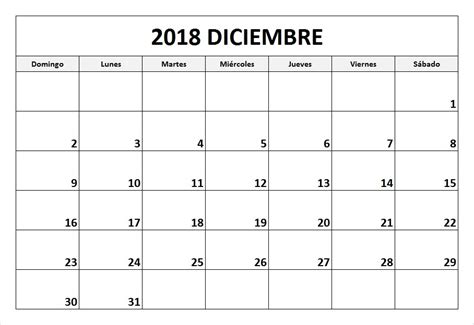 Calendario Diciembre 2018 para imprimir [PDF, Excel, Word ...