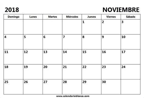 Calendario en Blanco Noviembre 2018 | Fondos de pantalla ...