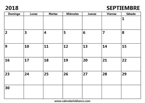 Calendario en Blanco Septiembre 2018 | cd | Pinterest ...