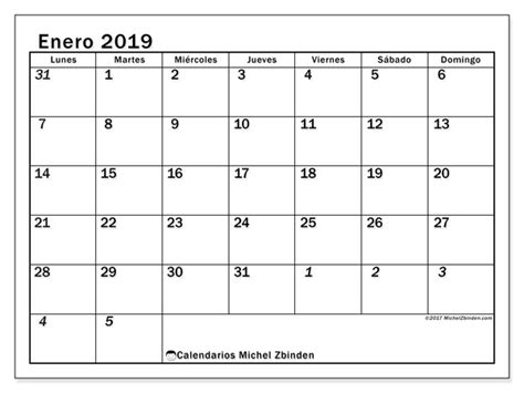 Calendario enero 2019  66LD