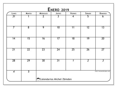 Calendario enero 2019  67LD    Michel Zbinden  es