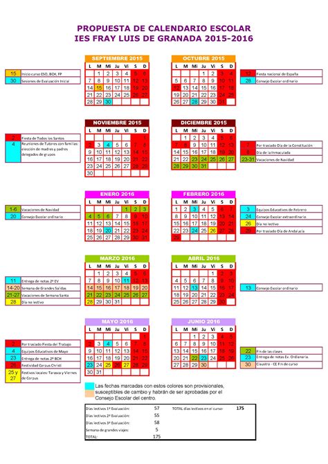 calendario escolar 2015 2016 junta de andaluca calendario ...