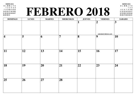 CALENDARIO FEBRERO 2018   2019 : EL CALENDARIO FEBRERO ...