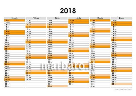 Calendario gratis 2018 da scaricare in PDF
