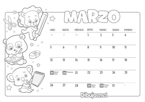 Calendario Infantil 2018 para Imprimir y Colorear ...