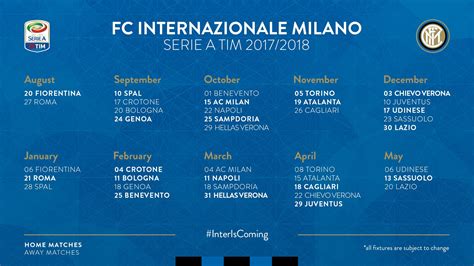 Calendario Inter Serie A 2017 2018: ecco tutte le giornate ...