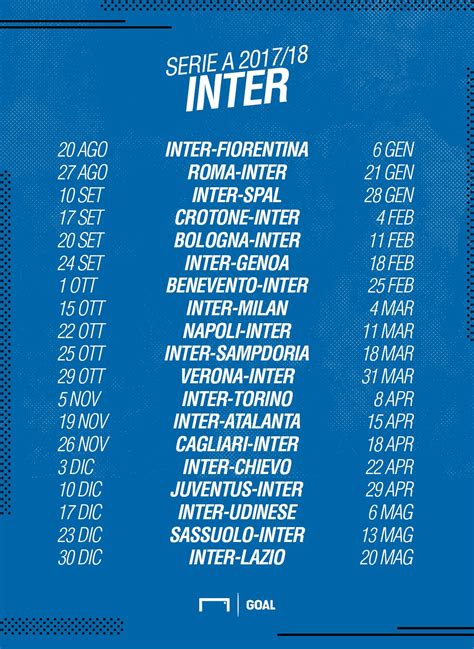 Calendario Inter Serie A 2017/2018: partite e date | Goal.com