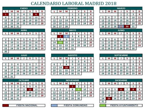 Calendario Laboral 2018 Comunidad de Madrid | Pongamos que ...