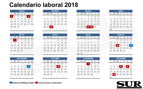 Calendario laboral de 2018 | Diario Sur