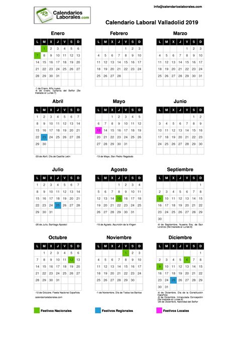 Calendario Laboral Valladolid 2019