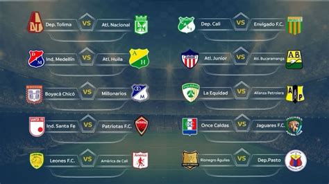 Calendario Liga Águila 2018 I