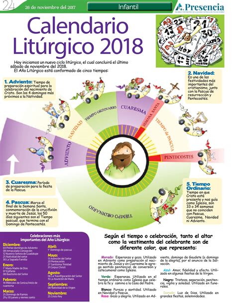 Calendario Litúrgico 2018 | calendario liturgico ...