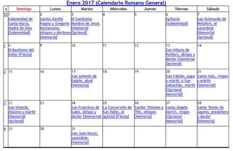 Calendario Litúrgico Católica 2017   Calendario 2017