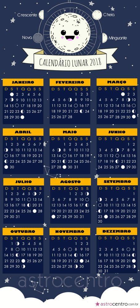 calendário lunar 2018 | MAGIA | Pinterest | Astrología ...