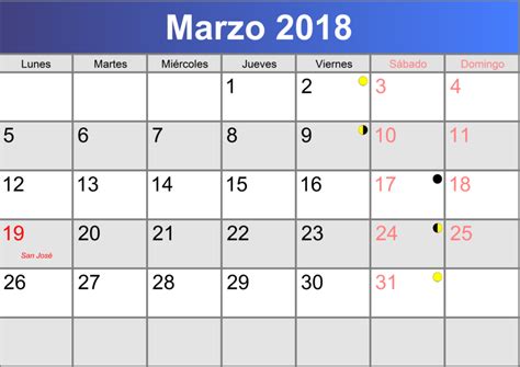 Calendario marzo 2018 imprimible PDF | abc calendario.es