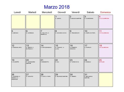 Calendario Marzo 2018 para imprimir | Calendario 2018 para ...