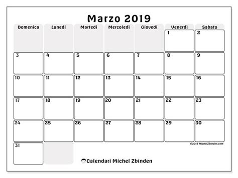 Calendario marzo 2019  44DS