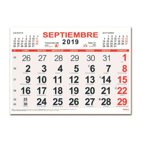 Calendario Mensual Myrga 2019