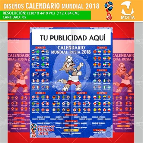 Calendario Mundial RUSIA 2018 Para Imprimir y Registrar ...