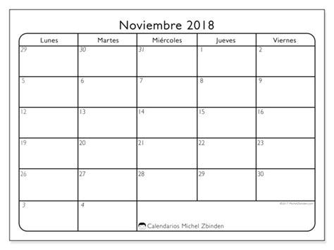 Calendario noviembre 2018  74LD    Michel Zbinden  es