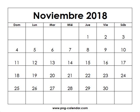 calendario noviembre 2018 para imprimir   Ecza.solinf.co