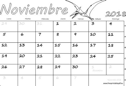 Calendario noviembre 2018 para imprimir | Imprimir el PDF ...