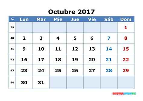 Calendario Octubre 2017 Related Keywords   Calendario ...