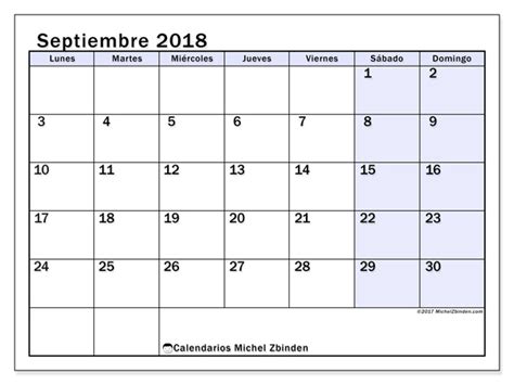Calendario para imprimir septiembre 2018   Auxilius   España