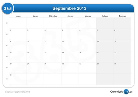 Calendario septiembre 2013