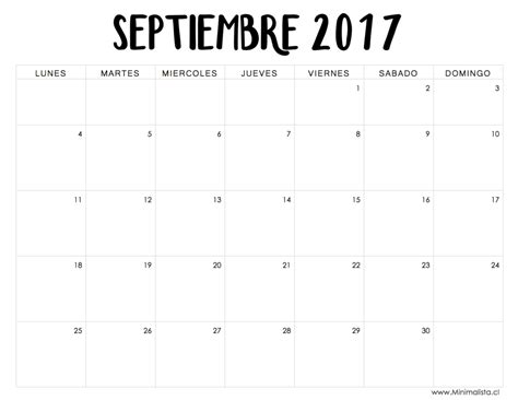 calendario septiembre 2017 | calendario | Pinterest ...