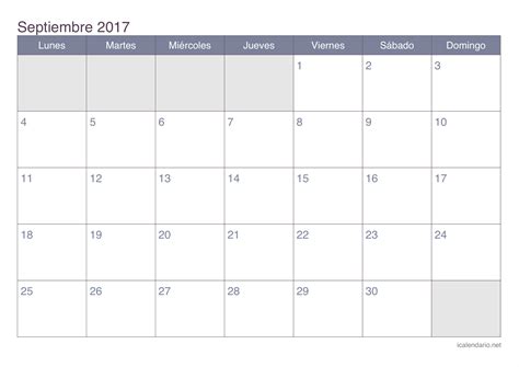 Calendario septiembre 2017 para imprimir   iCalendario.net