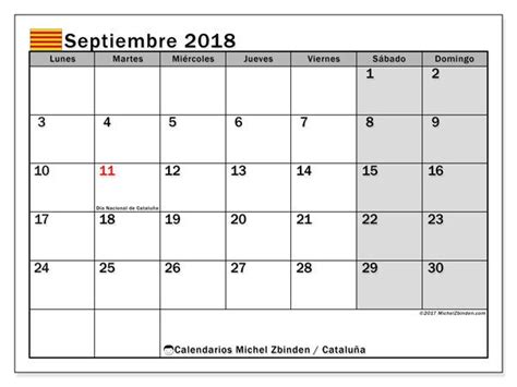 Calendario septiembre 2018, Cataluña | Pinterest ...
