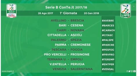 Calendario Serie B 2017/2018   Corriere dello Sport