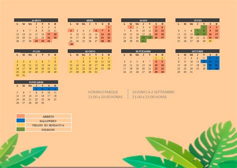 Calendario y horario de Sendaviva