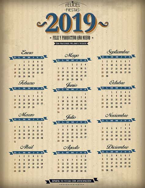 Calendarios 2019. Gratis y editables.