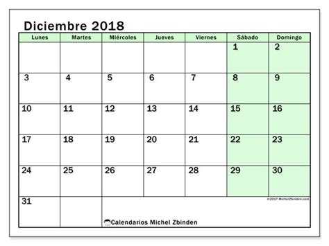 Calendarios diciembre 2018  LD    Michel Zbinden  es