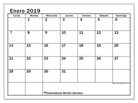 Calendarios enero 2019  LD