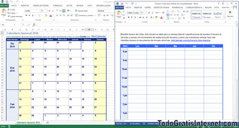 Calendarios gratis en formato Excel, Word y PDF