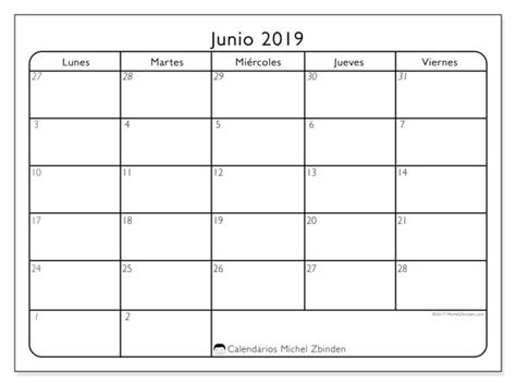 Calendarios junio 2019  LD