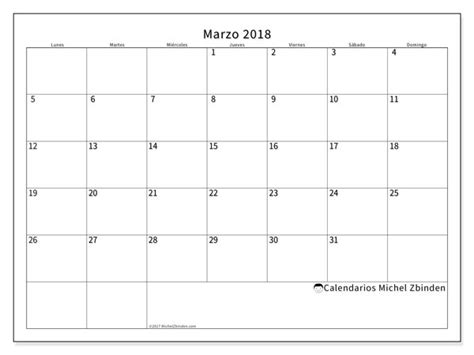 Calendarios marzo 2018  LD