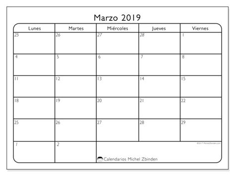 Calendarios marzo 2019  LD