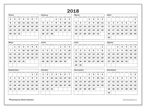 Calendarios para imprimir 2018   España