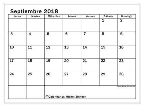 Calendarios para imprimir septiembre 2018   España
