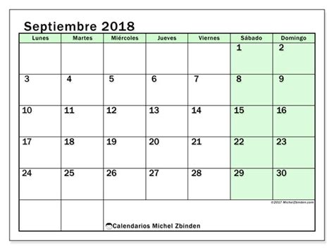 Calendarios septiembre 2018  LD