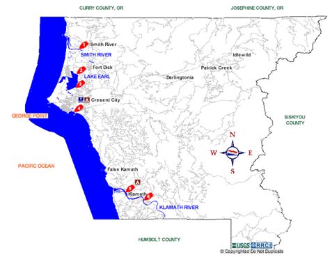 California   Del Norte County Boat Ramps Map