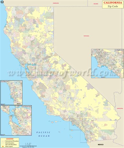 California Zip Code Map, California Postal Code